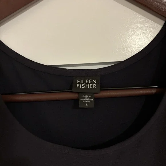 Eileen Fisher Black Crew Neck Midi Dress - Picture 3 of 6